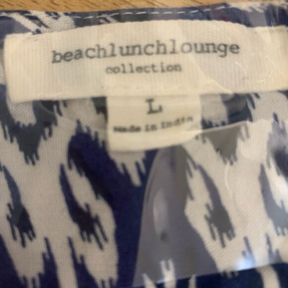 BEACHLUNCHLOUNGE WOMEN'S BLUE/WHITE PRINYED PATTERN SLEEVLESS DRESS LARGE-EUC - Picture 5 of 5